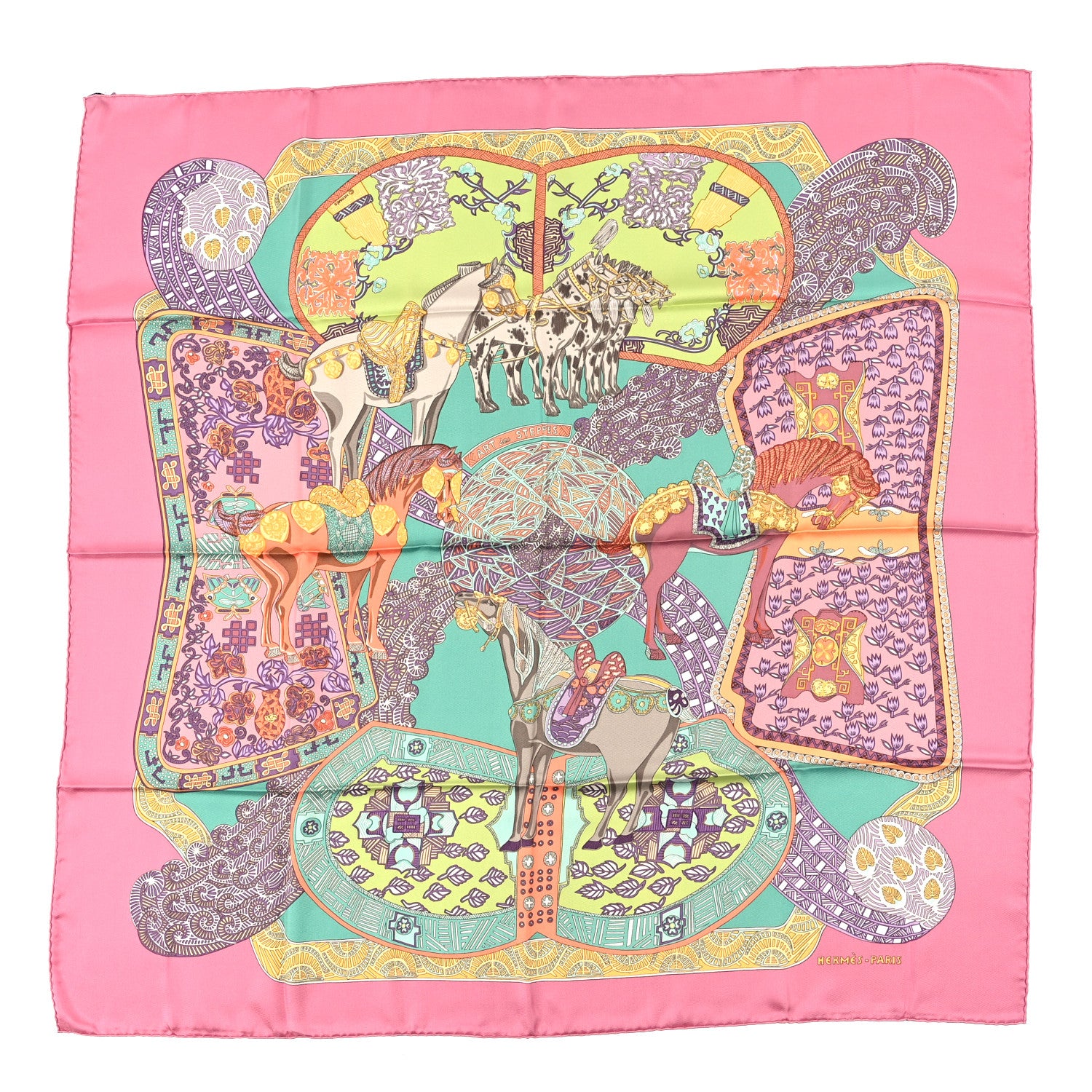 Hermes Silk Art Des Steppes Scarf 90 1 of 4