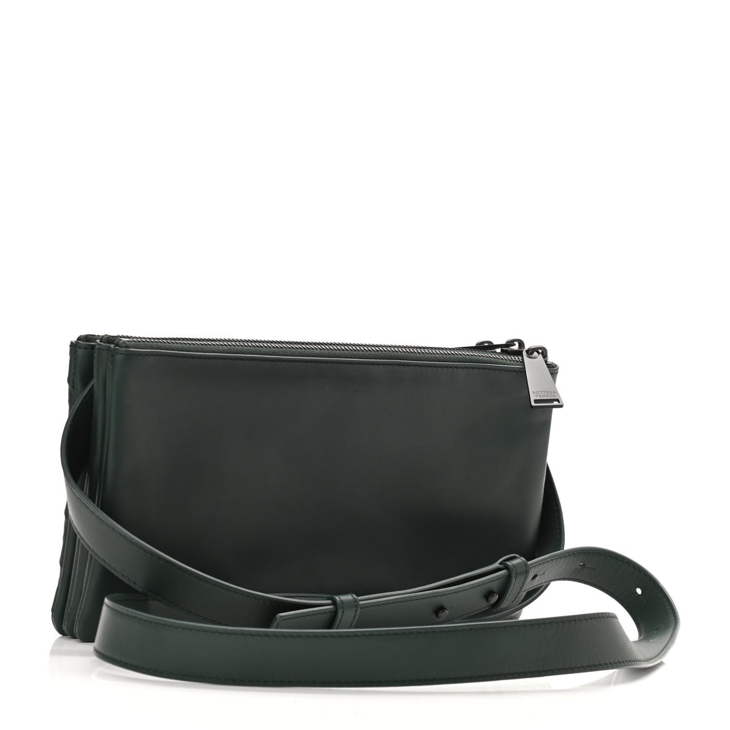 Nappa Intrecciato Triple Zip Messenger Bag Bottle