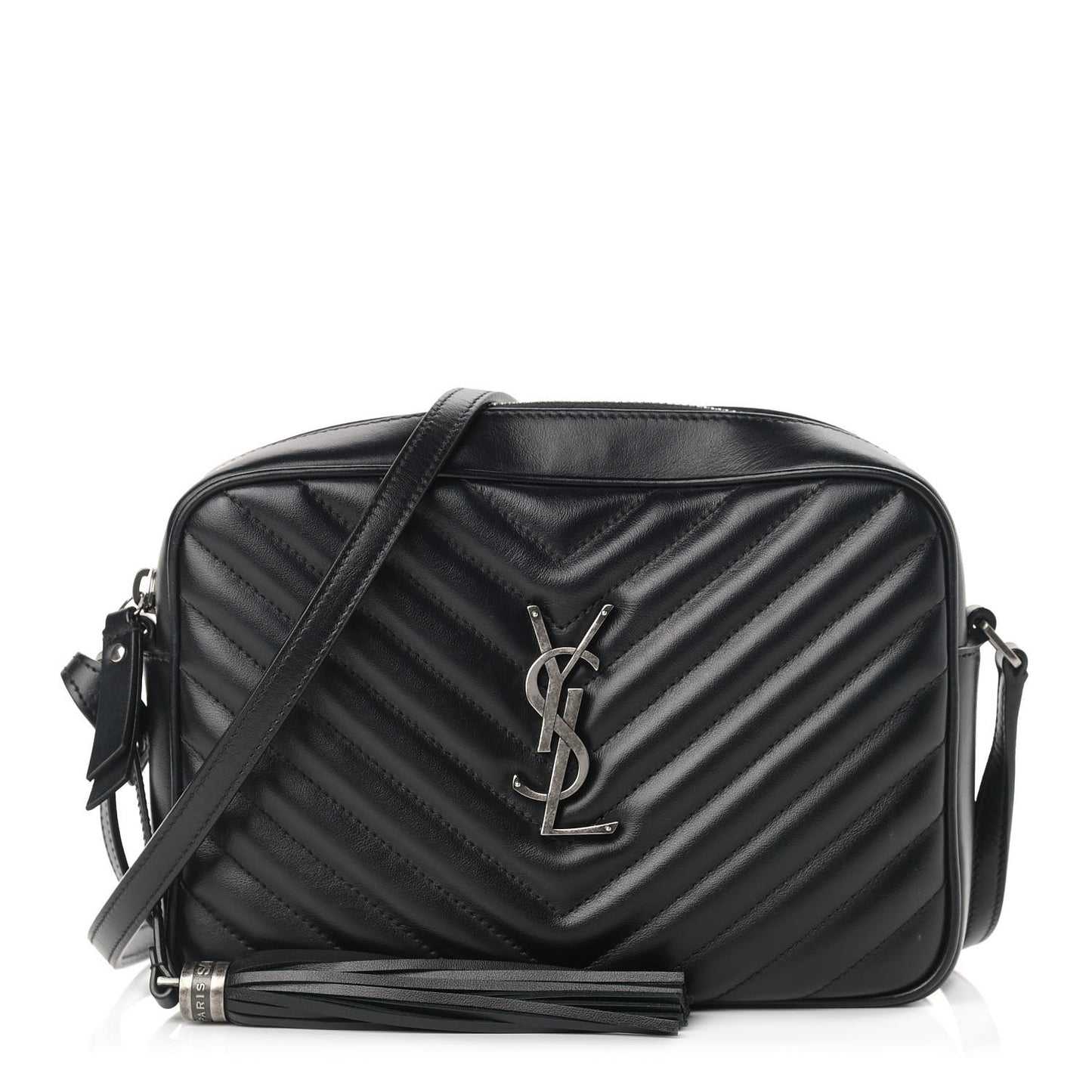Calfskin Matelasse Monogram Lou Camera Bag Black