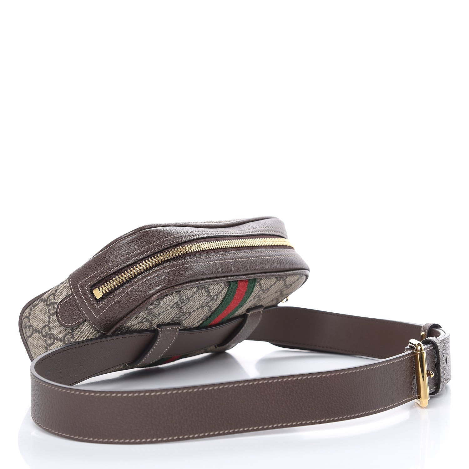 Gucci GG Supreme Monogram Web Small Ophidia Belt Bag 95 38 Dark Brown 3 of 9
