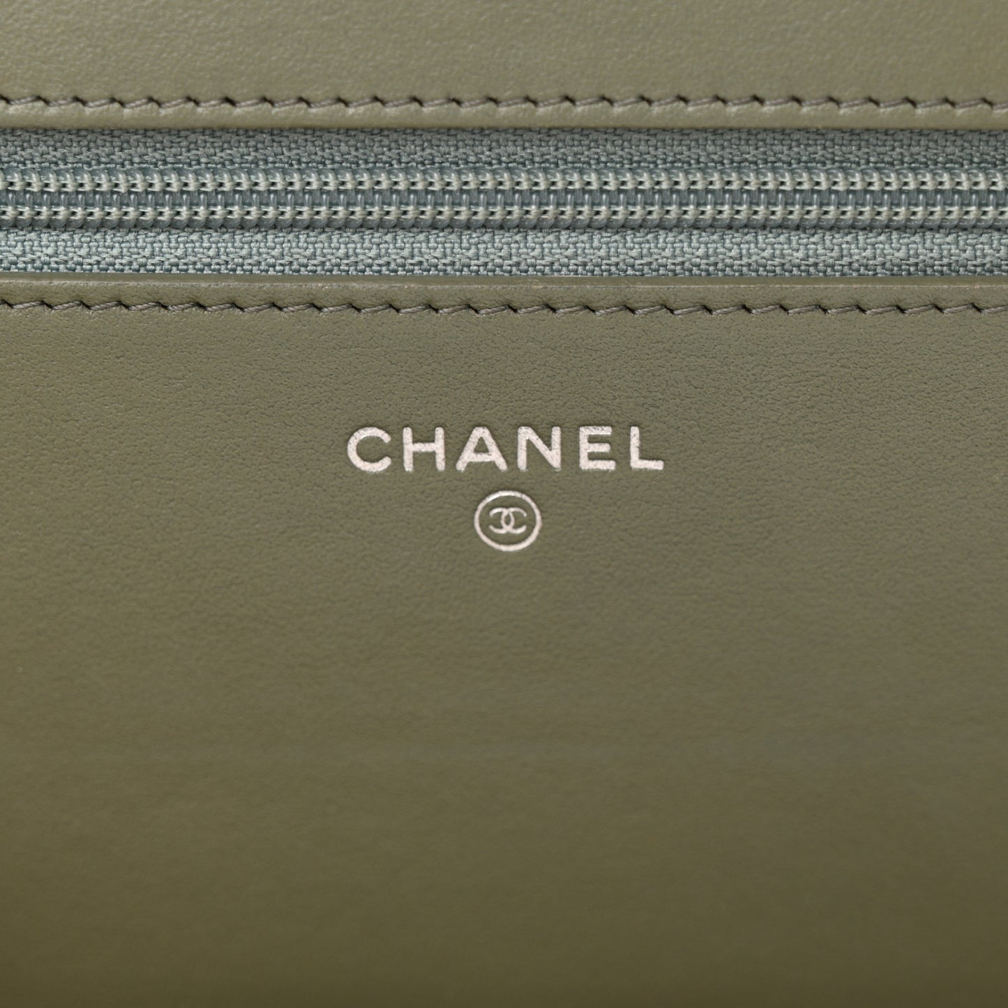 Caviar Quilted Boy Wallet On Chain WOC Khaki