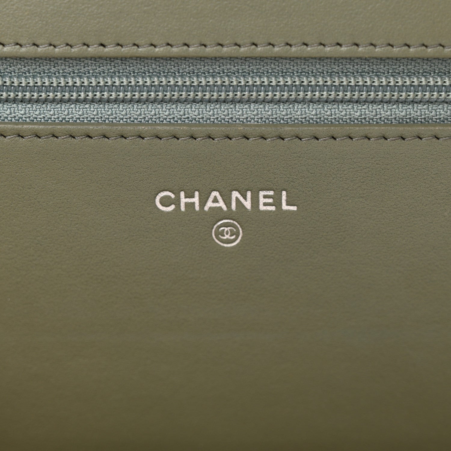 Chanel Caviar Quilted Boy Wallet On Chain WOC Khaki 6 of 15