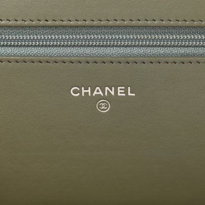 Chanel Caviar Quilted Boy Wallet On Chain WOC Khaki 6 of 15