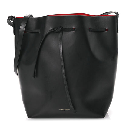 Mansur Gavriel Vegetable Tanned Calfskin Bucket Bag Black Flamma 1 of 12