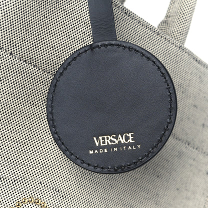 Versace Canvas Studded Logo Tote Bag Beige 8 of 11
