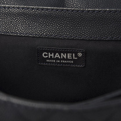Chanel Iridescent Caviar Quilted Medium Lady Pearly Flap Navy Blue 8 of 11