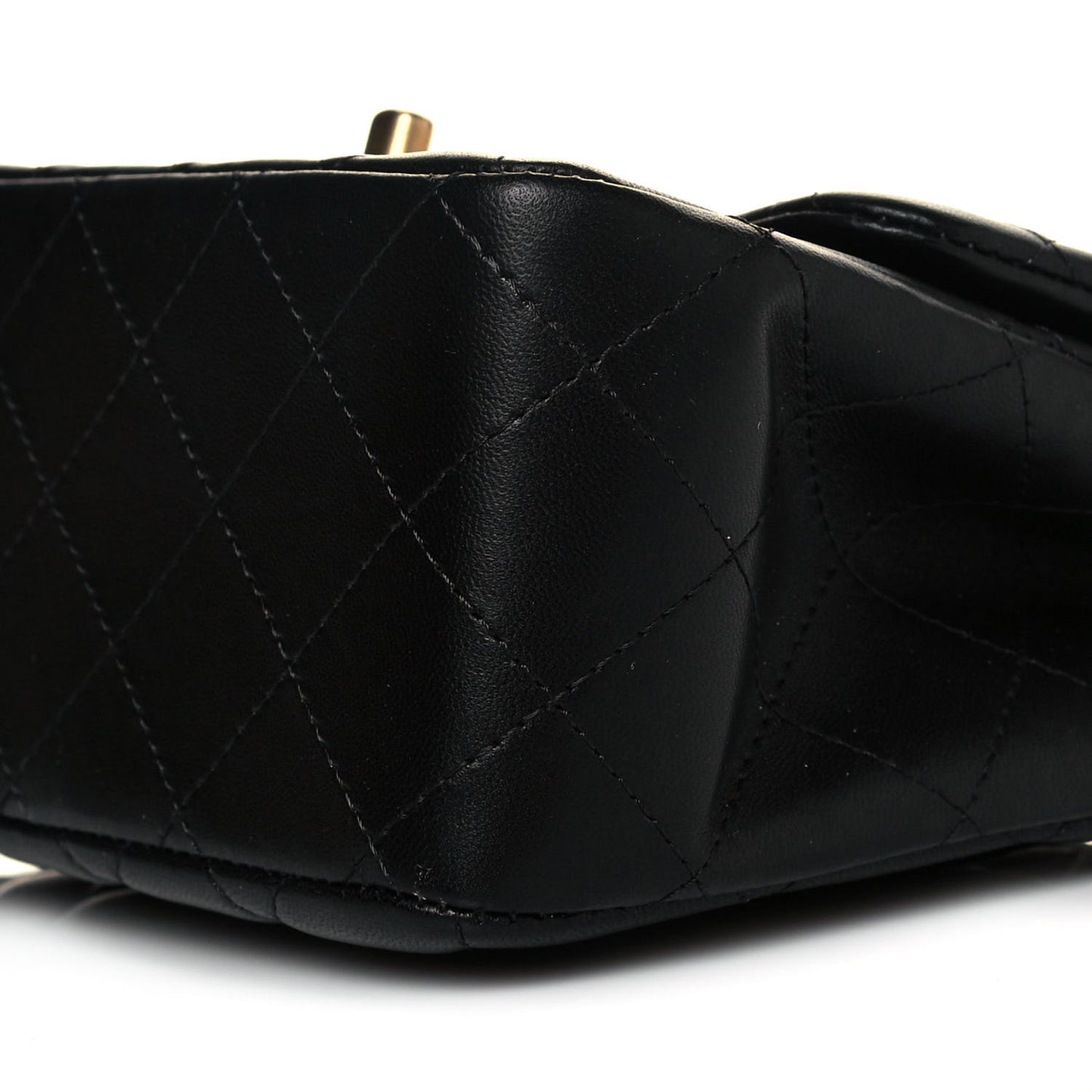 Lambskin Quilted Mini Square Flap Black