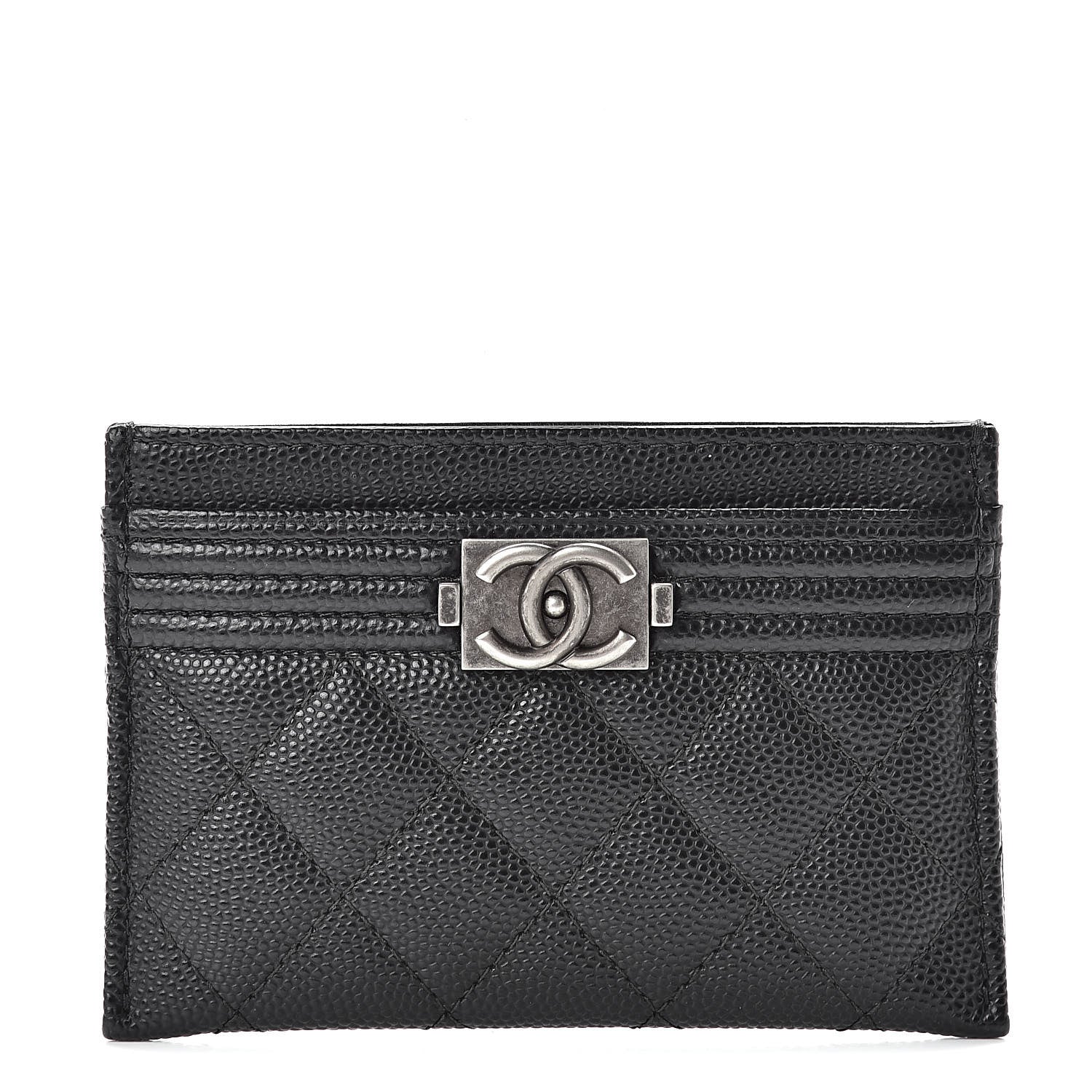 Chanel Caviar Quilted Boy Card Holder Black 1 of 9