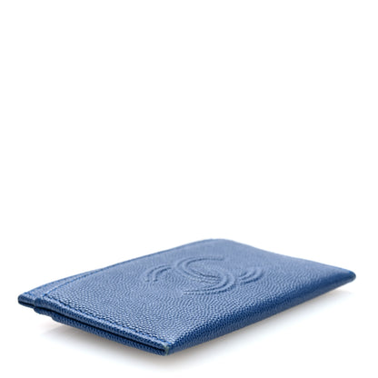 Chanel Caviar Timeless CC Card Holder Wallet Blue 4 of 8