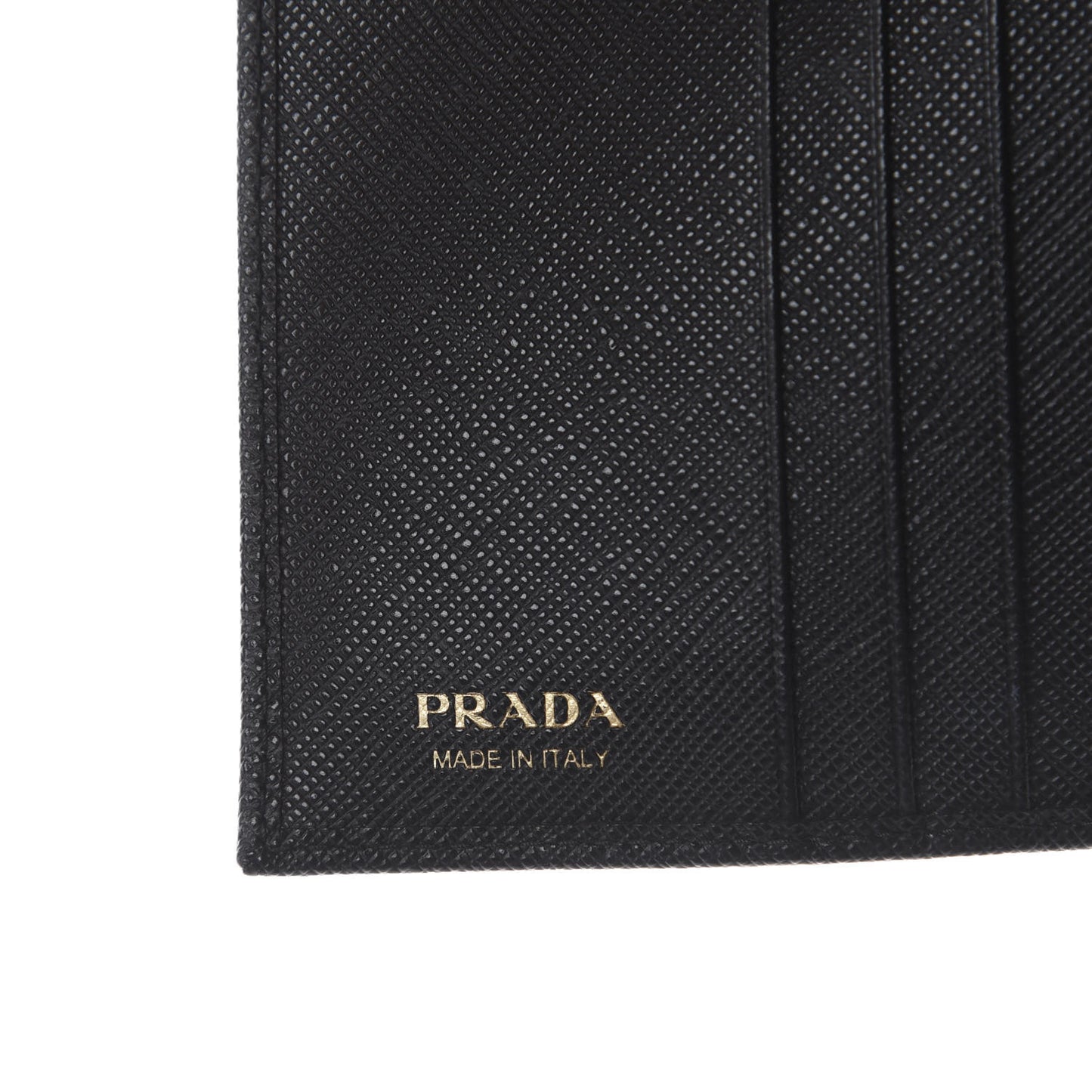 Saffiano Compact Metal Bar Flap Wallet Black