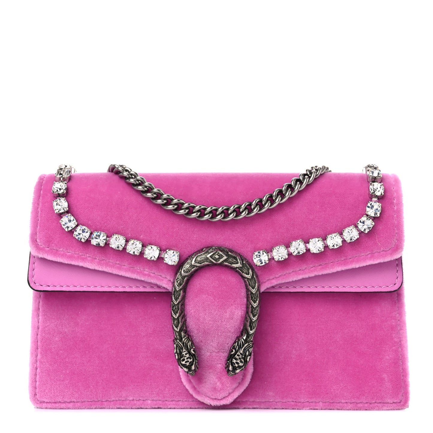 Velvet Crystal Super Mini Dionysus Shoulder Bag Malva