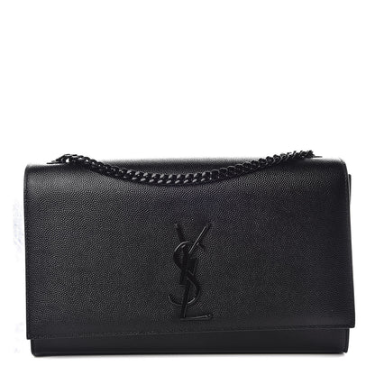 Saint Laurent Grain De Poudre Medium Classic Monogram Kate Satchel Black 1 of 9