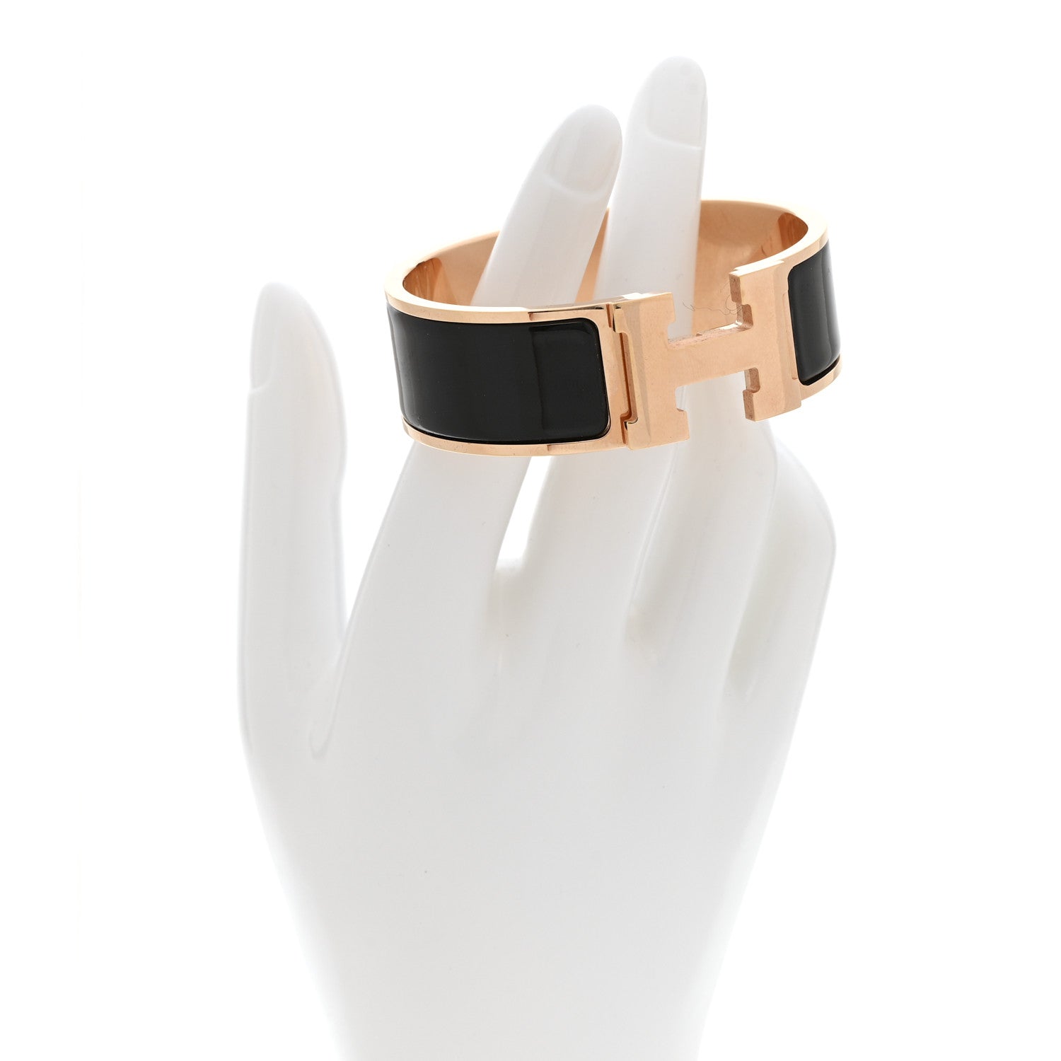 Hermes Enamel Wide Clic Clac H Bracelet PM Black 4 of 7