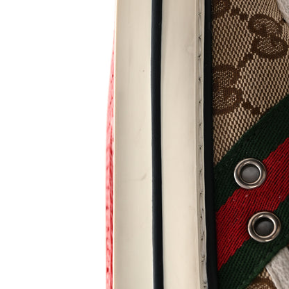 Gucci GG Monogram Web Mens 1977 Tennis High Top Sneakers 9.5 Beige Ebony Mystic White 13 of 14