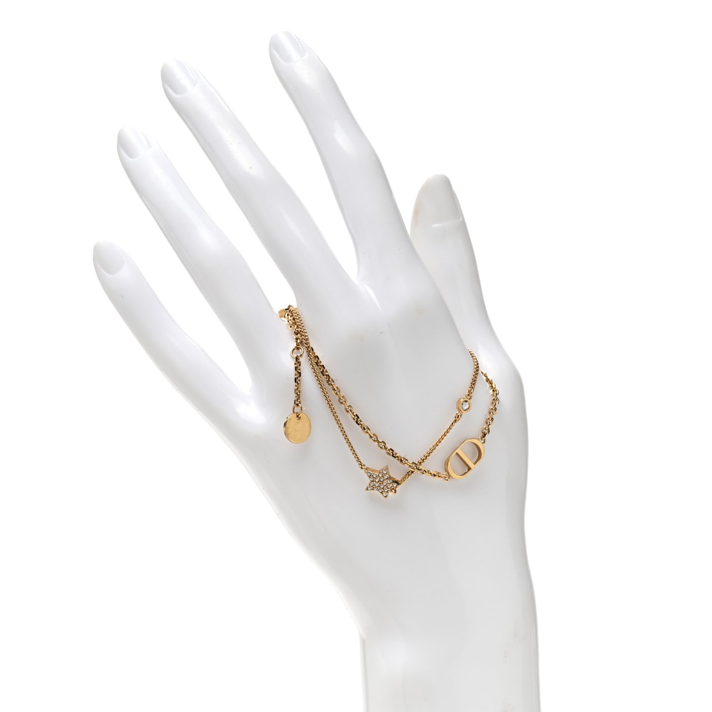 Crystal Metal Petit CD Double Bracelet Gold Gold