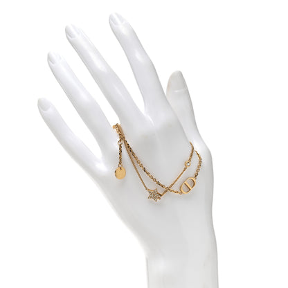 Christian Dior Crystal Metal Petit CD Double Bracelet Gold Gold 2 of 5