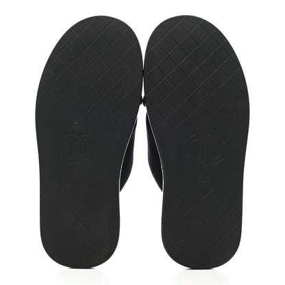 Chanel Fabric CC Mules Sandals 36 Black 5 of 9