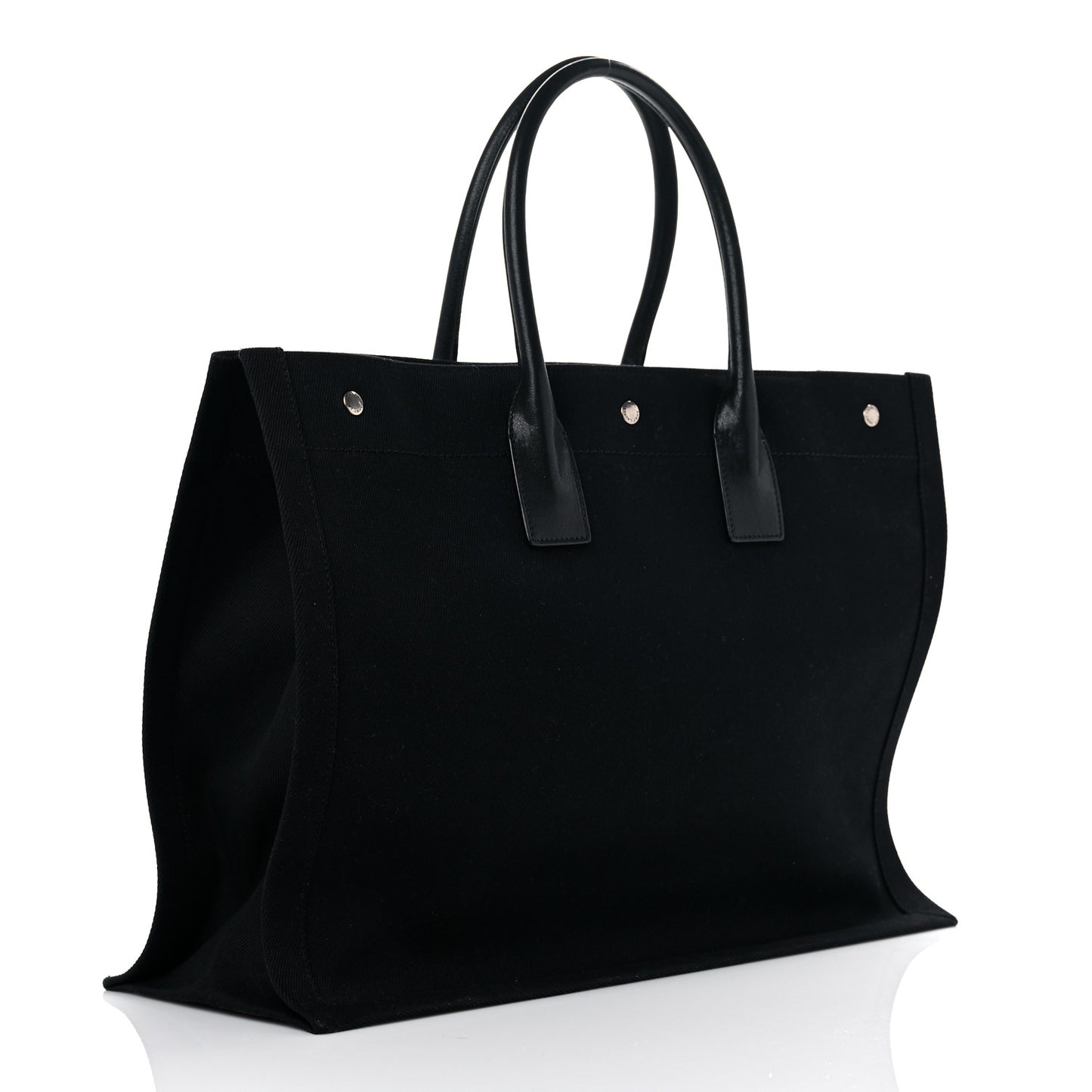 Linen Calfskin Rive Gauche Tote Black