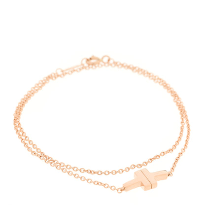 Tiffany 18K Rose Gold T Double Chain Bracelet 1 of 5