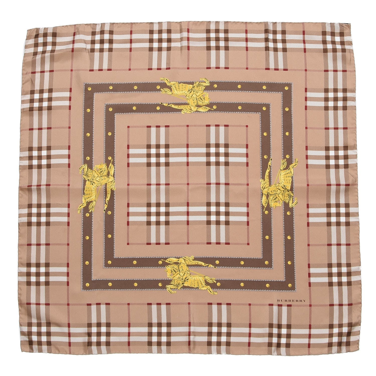 Burberry Silk Haymarket Check Scarf Beige 1 of 5