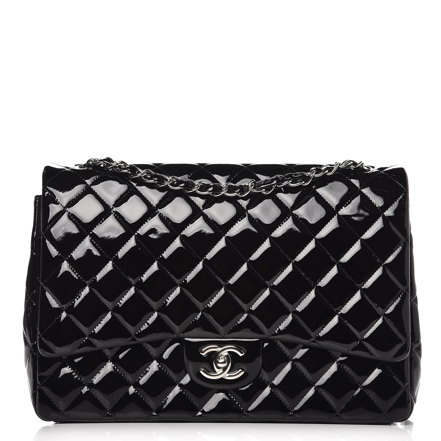 Chanel Patent Quilted Maxi Double Flap Black 1 of 8