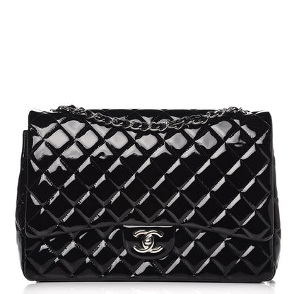 Chanel Patent Quilted Maxi Double Flap Black 1 of 8