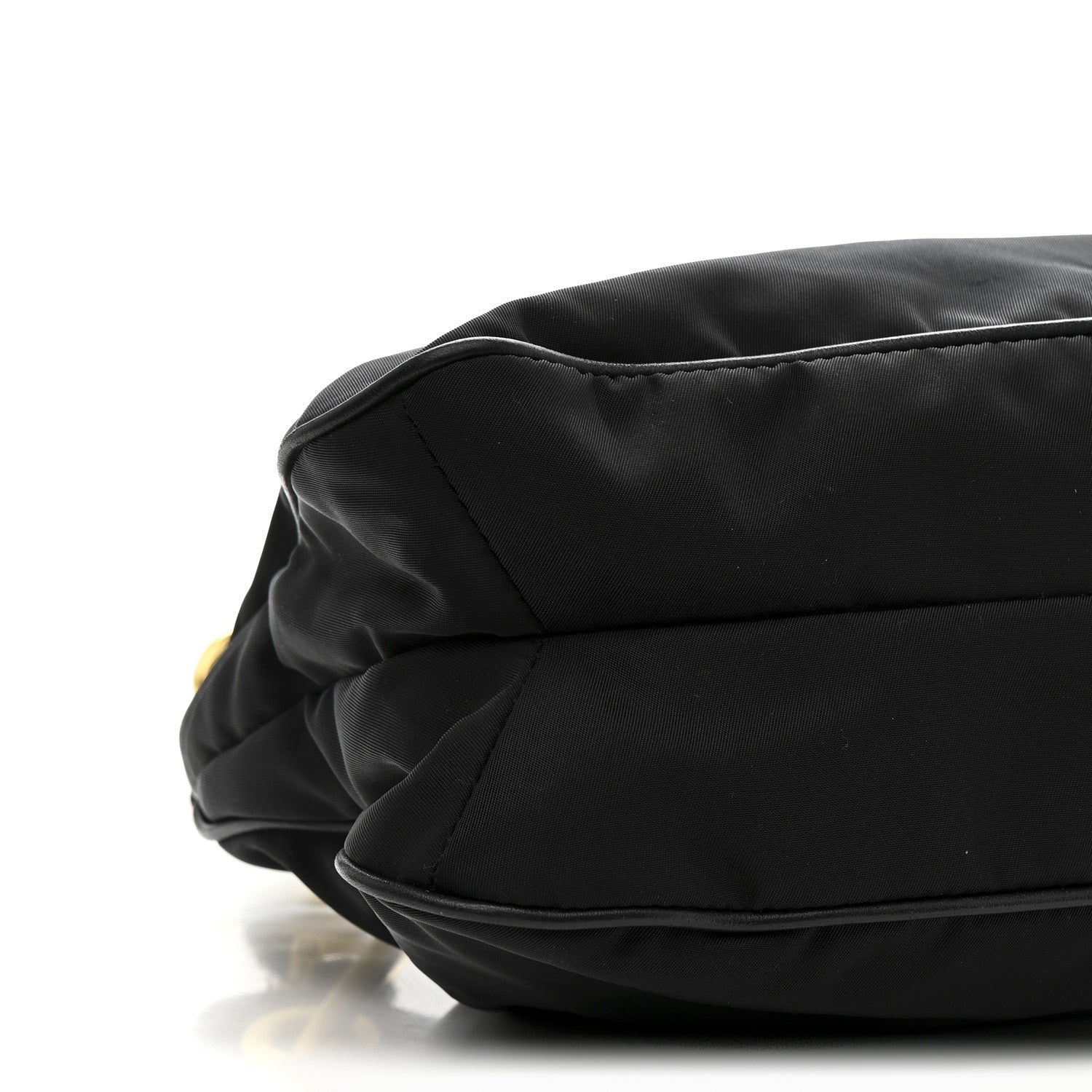 Prada Tessuto Nylon Soft Calfskin Shoulder Bag Black 10 of 13