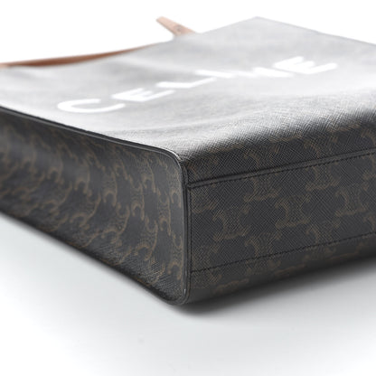 Celine Triomphe Canvas Calfskin Small Vertical Cabas Tan 6 of 9