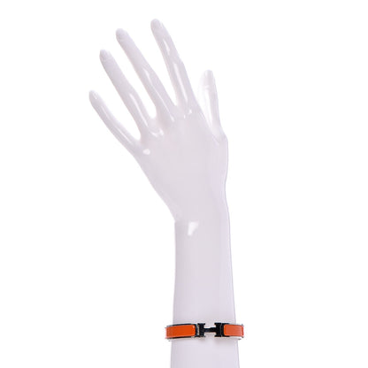 Hermes Enamel Narrow Clic Clac H Bracelet GM Orange 2 of 5