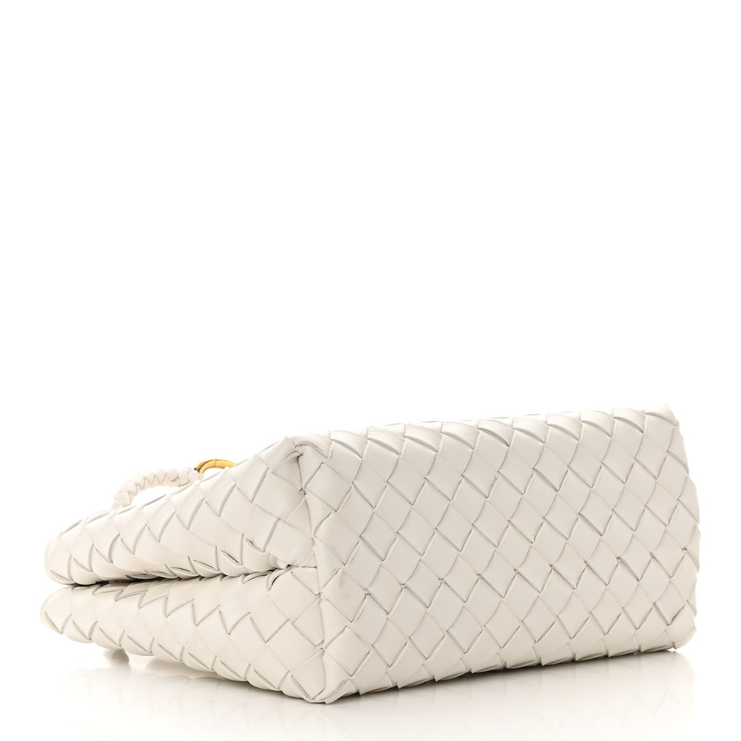 Nappa Intrecciato Small Andiamo Shoulder Bag White