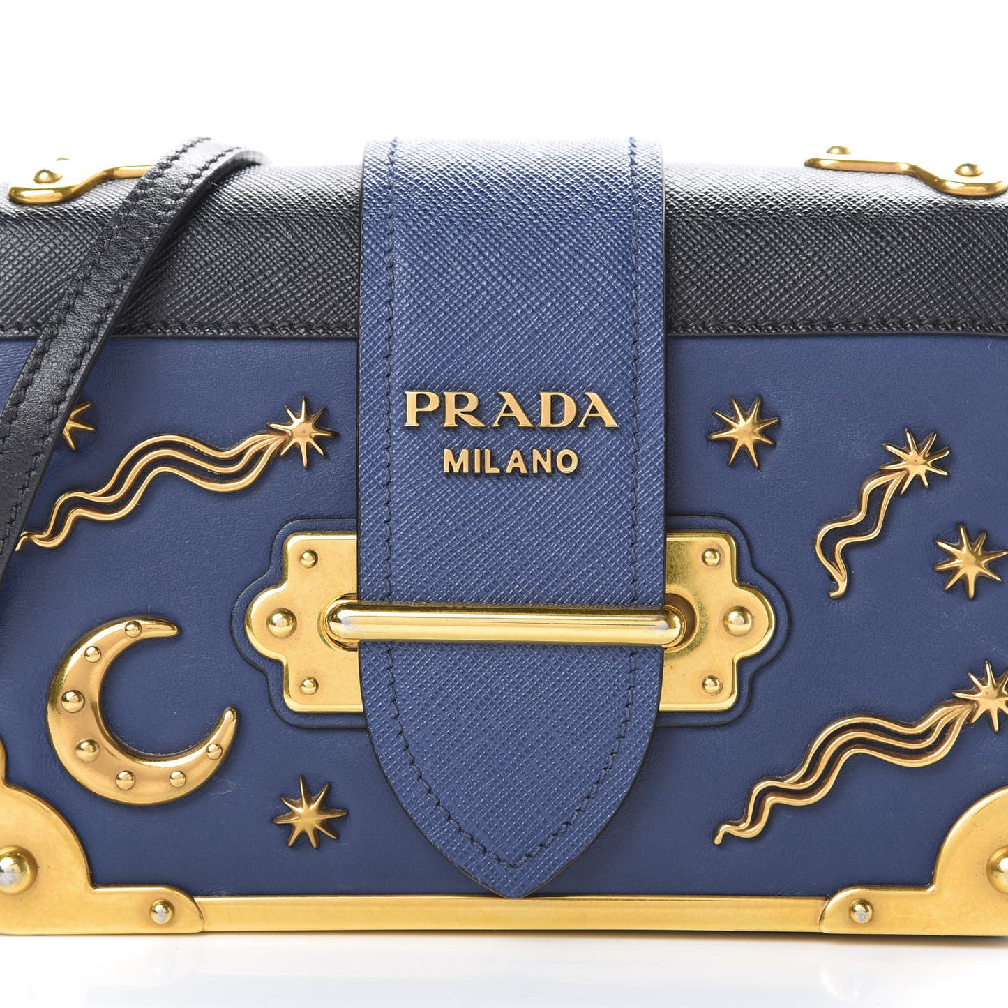 City Calf Saffiano Astrology Cahier Bag Bluette Black