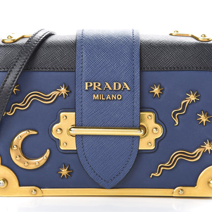 Prada City Calf Saffiano Astrology Cahier Bag Bluette Black 12 of 12
