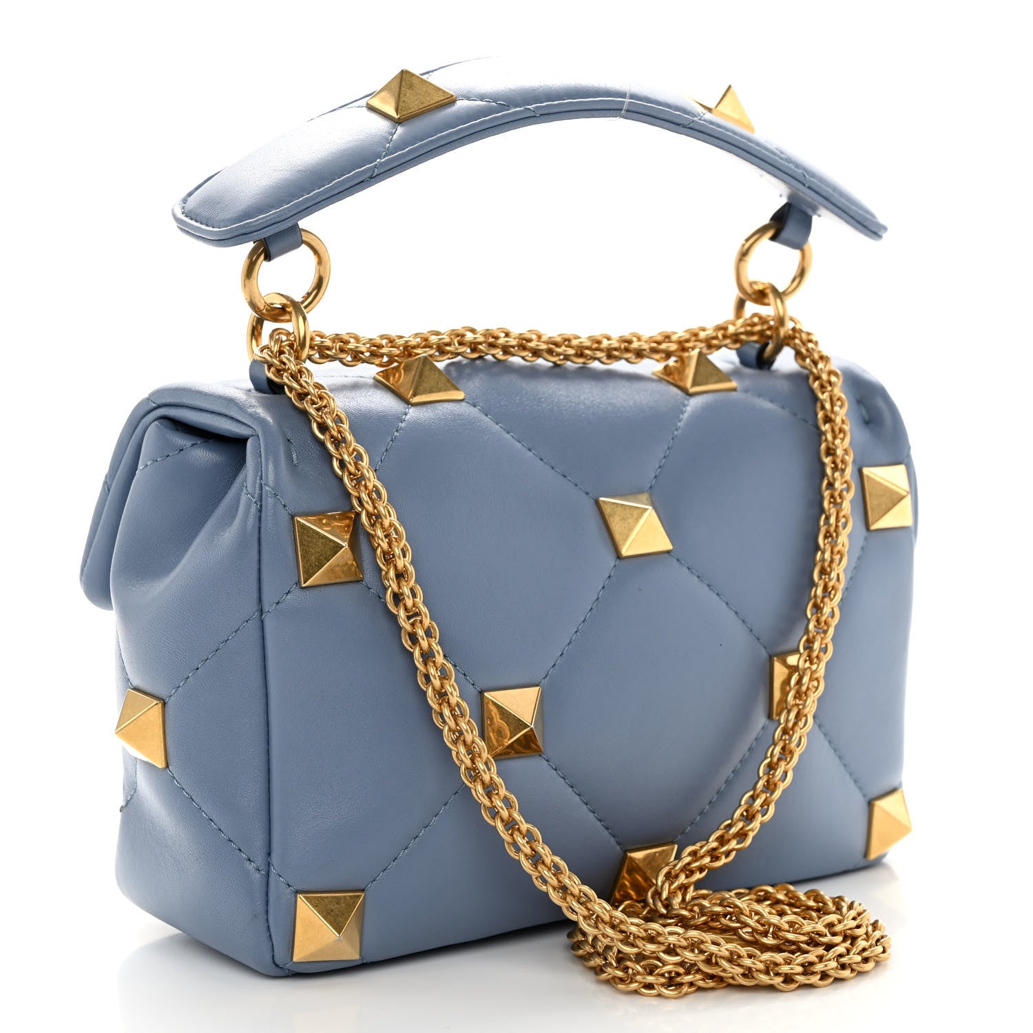 Valentino Garavani Nappa Medium Roman Stud Shoulder Bag Niagara 3 of 9