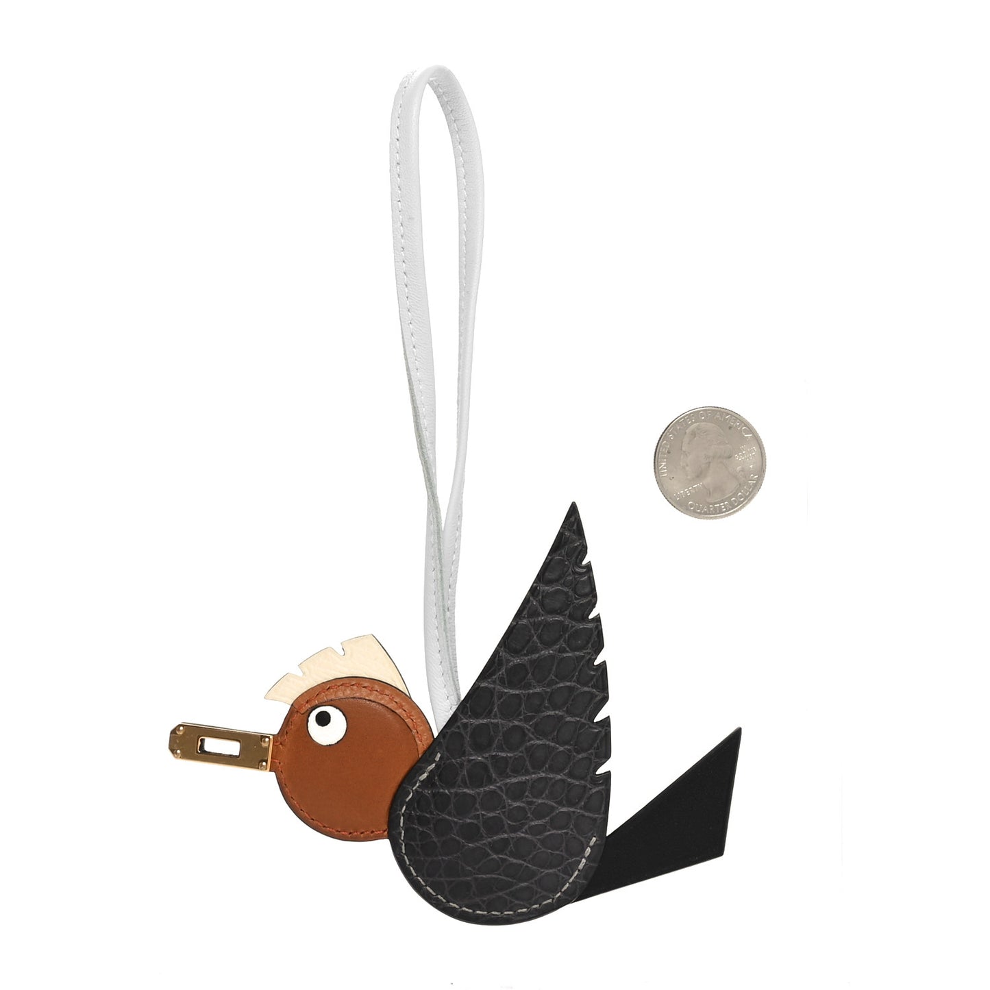 Epsom Swift Barenia Alligator Birdy Bag Charm Fauve Craie Bleu Brume Black