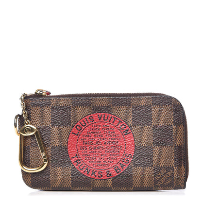 Louis Vuitton Damier Ebene Complice Trunks and Bags Key Pouch Red 1 of 10