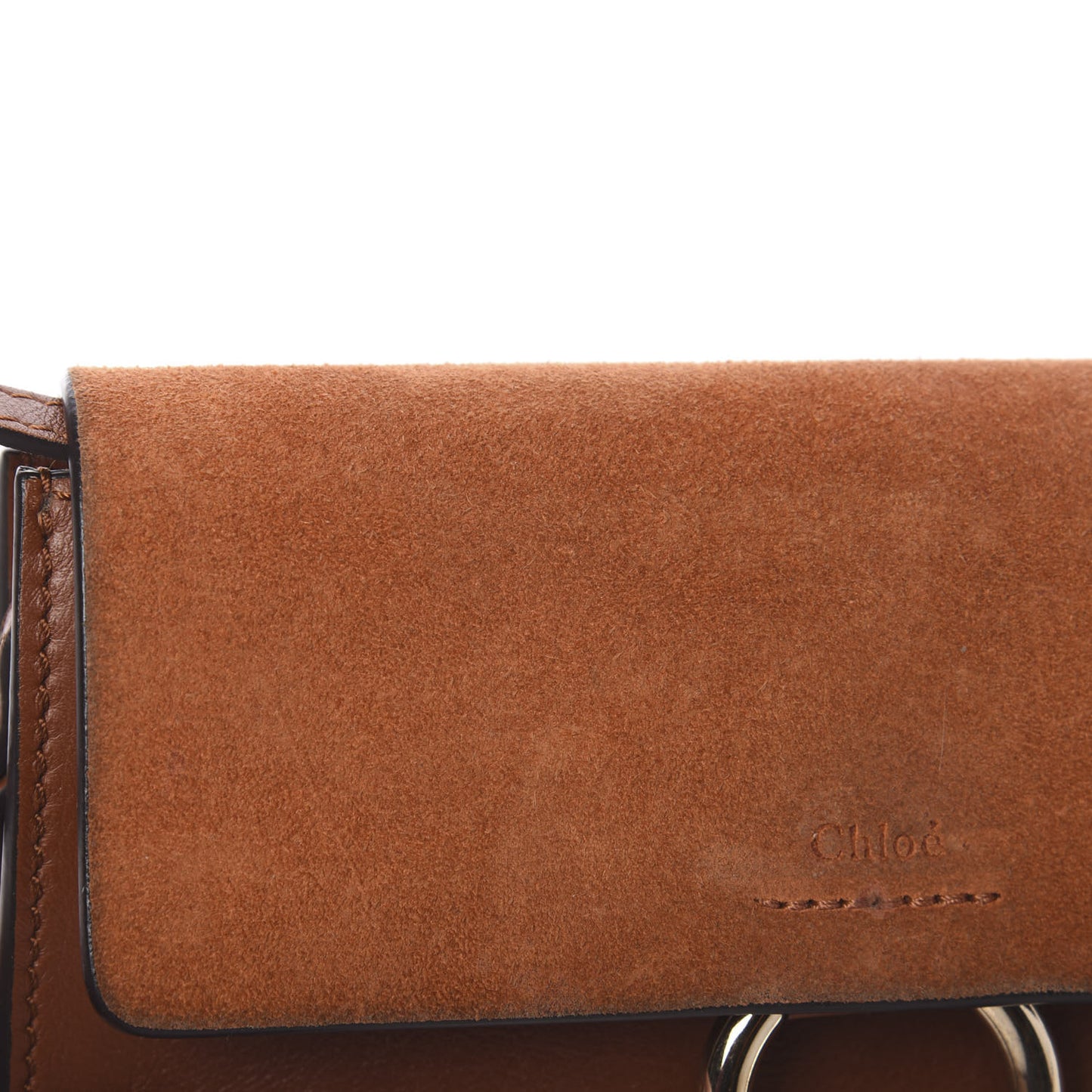 Suede Calfskin Mini Faye Shoulder Bag Tobacco