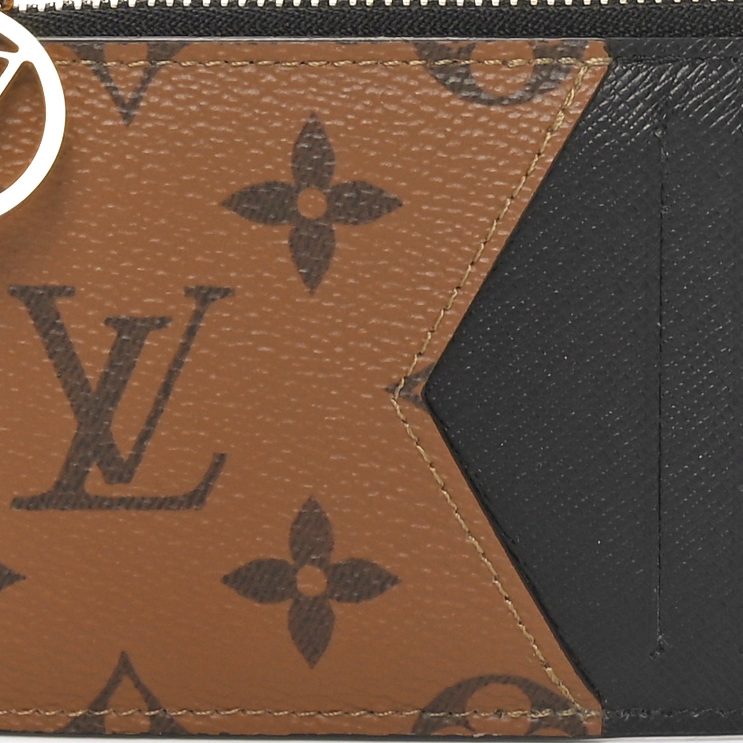 Reverse Monogram Zipped Romy Card Holder
