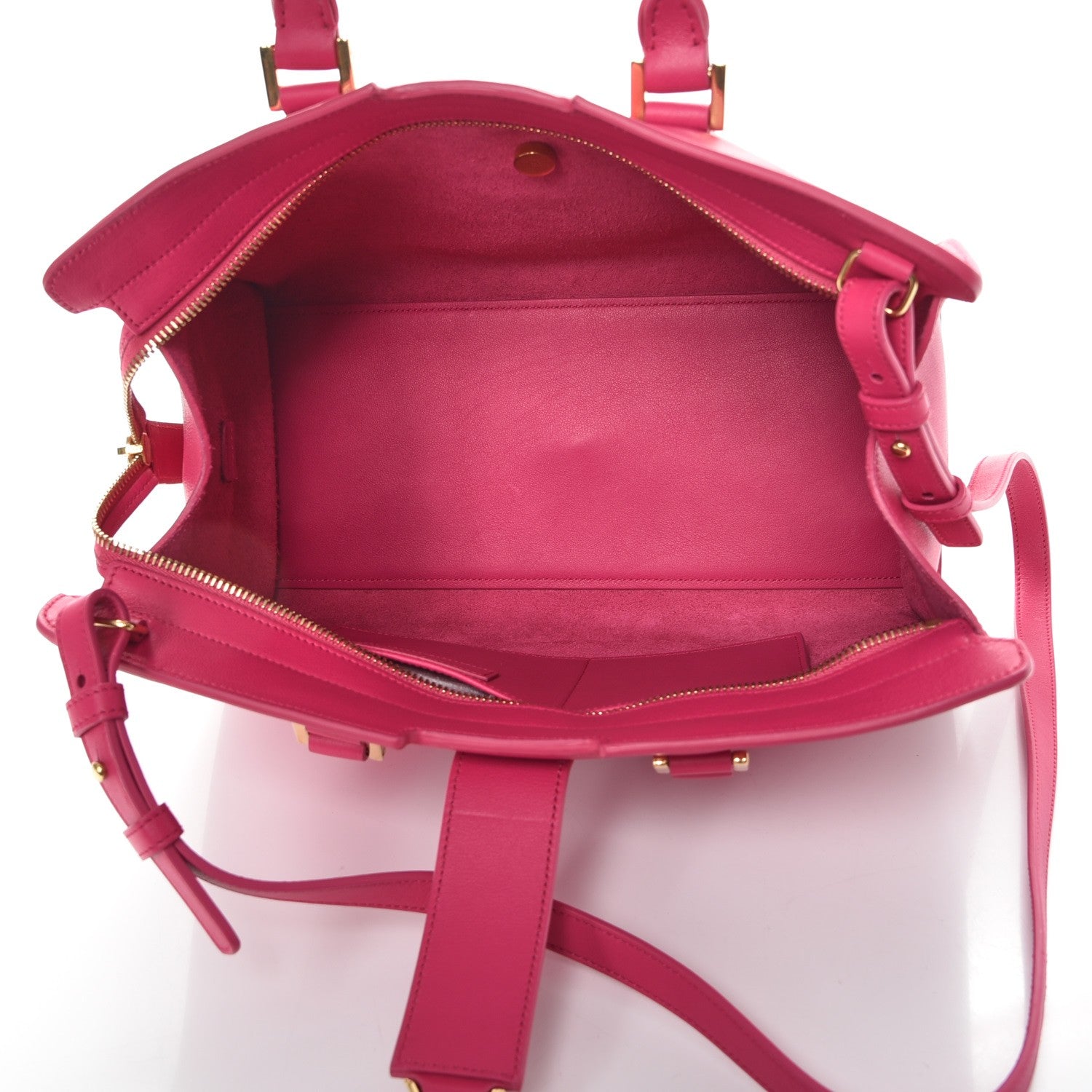 Saint Laurent Calfskin Small Monogram Cabas Fuchsia 5 of 7