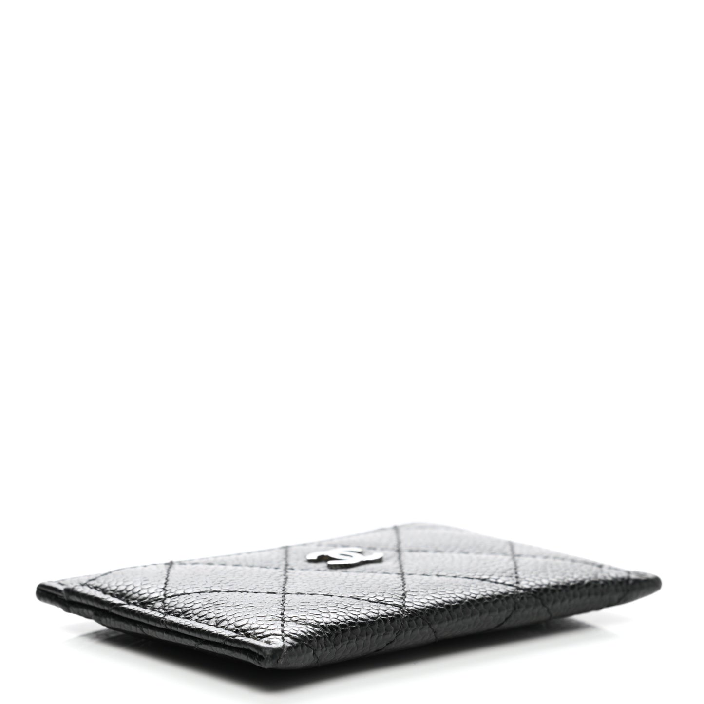 Caviar Quilted Card Holder Black