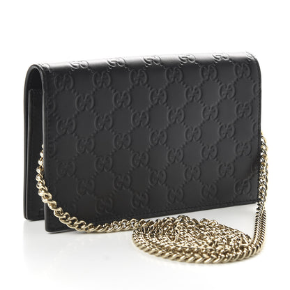 Gucci Guccissima Signature Bowy Chain Wallet Black 3 of 10