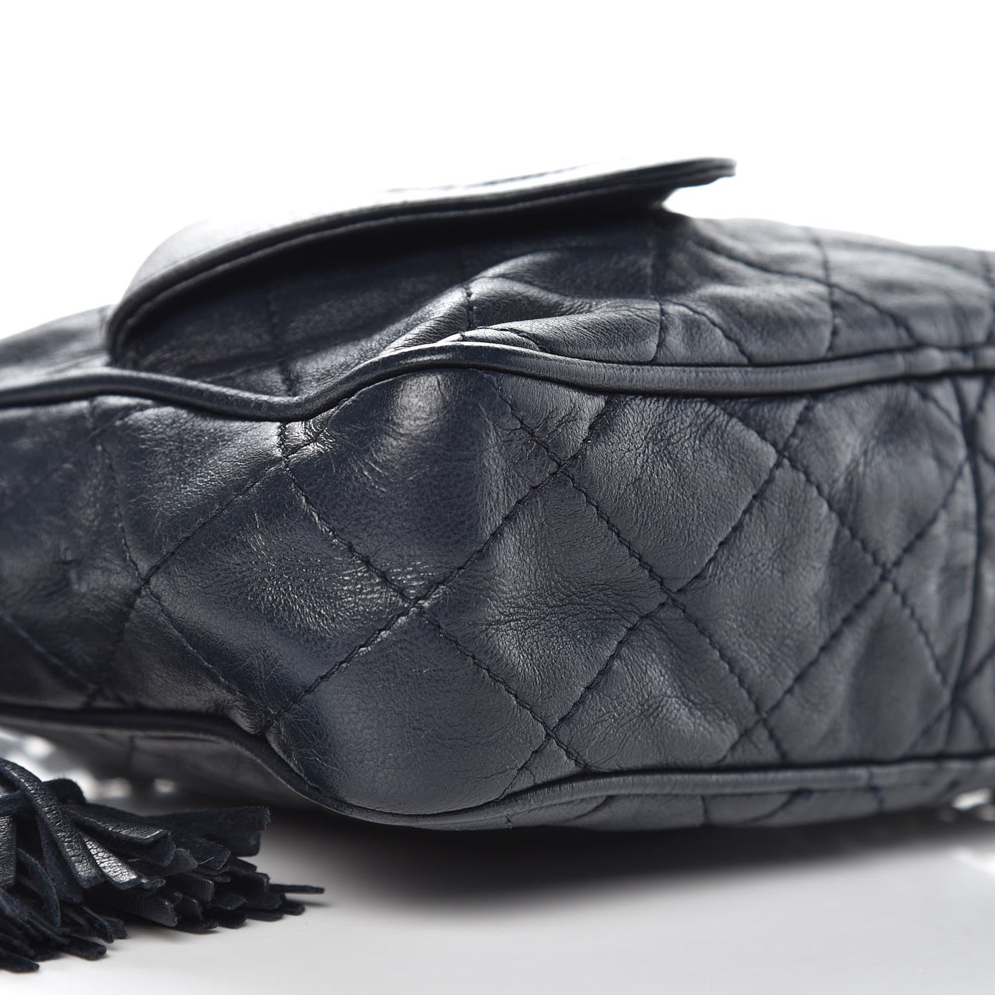 Lambskin Quilted CC Tassel Camera Case Blue