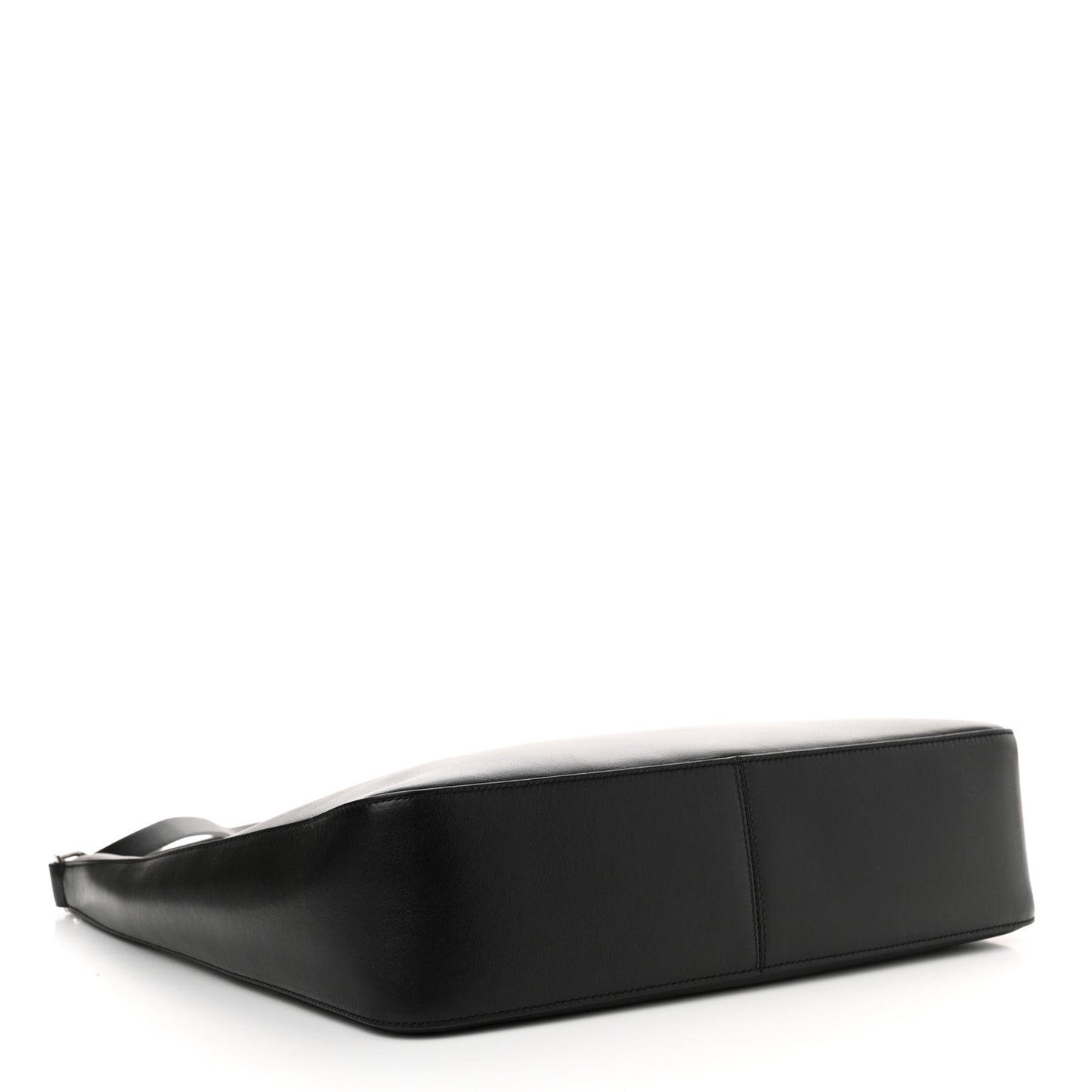 Smooth Calfskin Medium Moon Cut Out Shoulder Bag Black