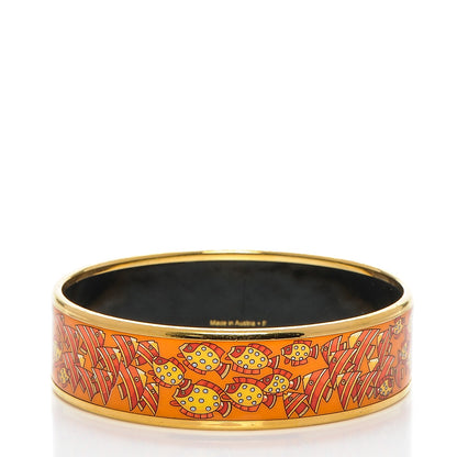 Hermes Enamel Printed Wide Rencontre Oceane Bracelet 62 3 of 5