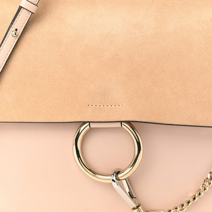 Chloe Calfskin Suede Medium Faye Shoulder Bag Cement Pink 7 of 10