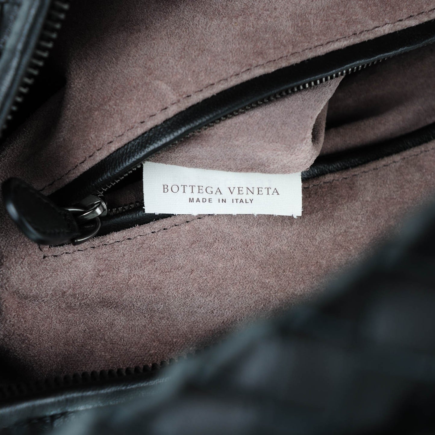 Nappa Intrecciato Small Veneta Hobo Nero Black