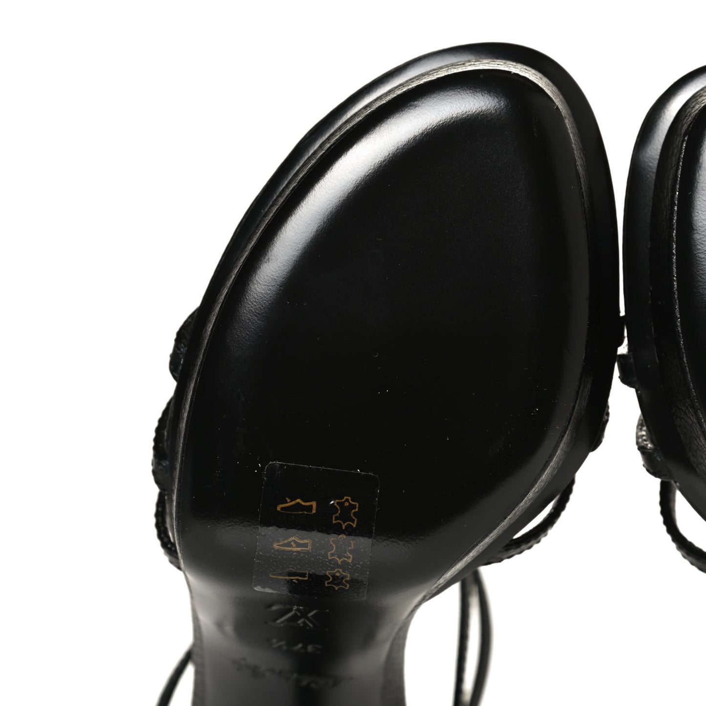 Calfskin Roma Platform Sandals 37.5 Black
