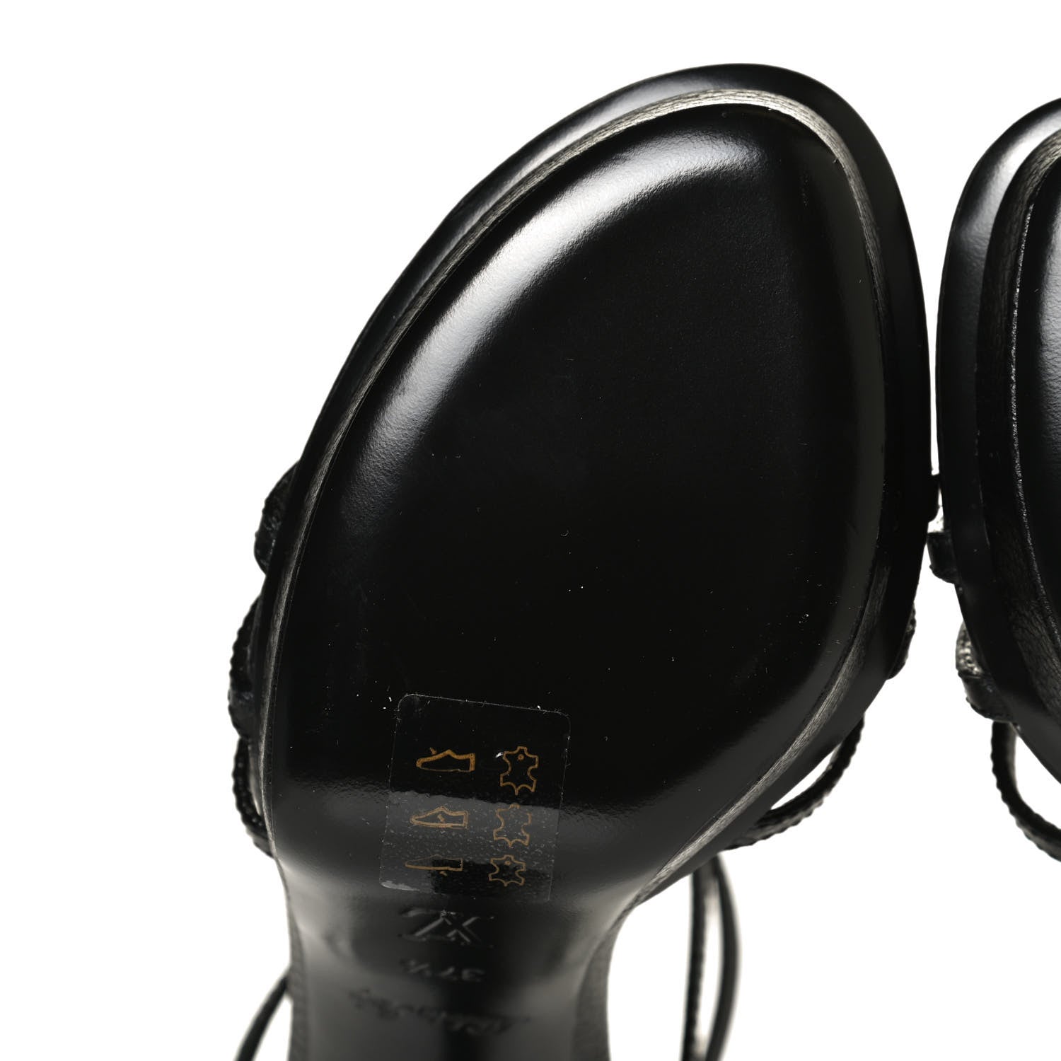 Louis Vuitton Calfskin Roma Platform Sandals 37.5 Black 8 of 10