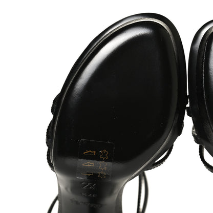 Louis Vuitton Calfskin Roma Platform Sandals 37.5 Black 8 of 10