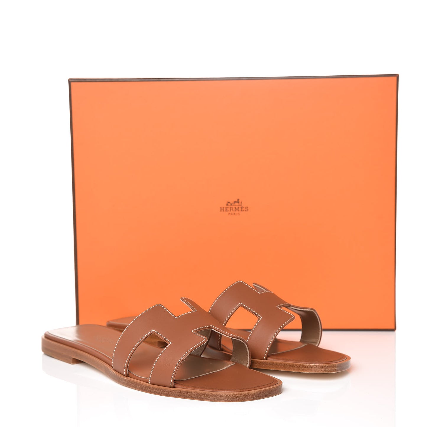Box Calfskin Oran Sandals 36 Gold