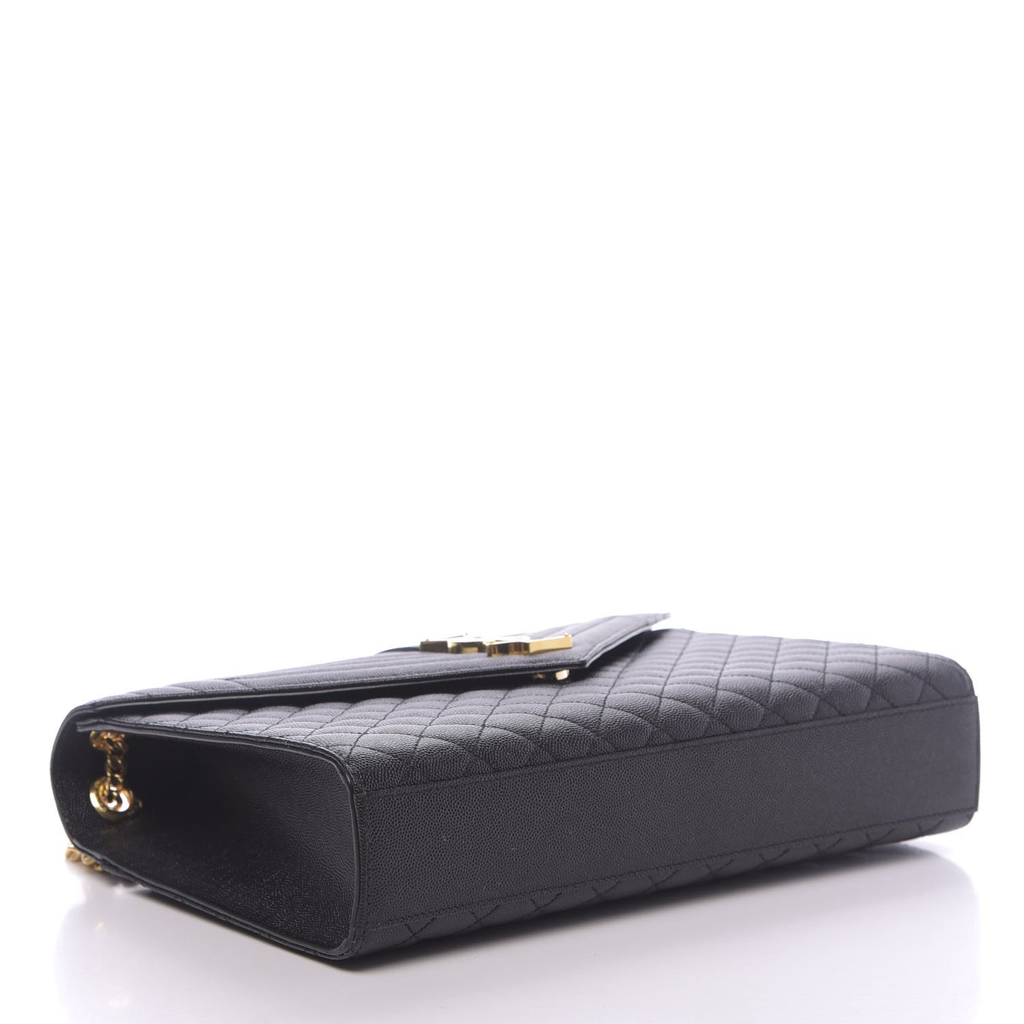 Grain De Poudre Textured Mixed Matelasse Large Triquilt Monogram Satchel Black